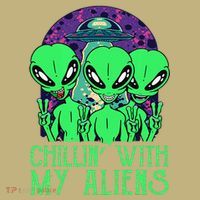 Chillin With My Aliens Group Halloween Mousepad thumb 1