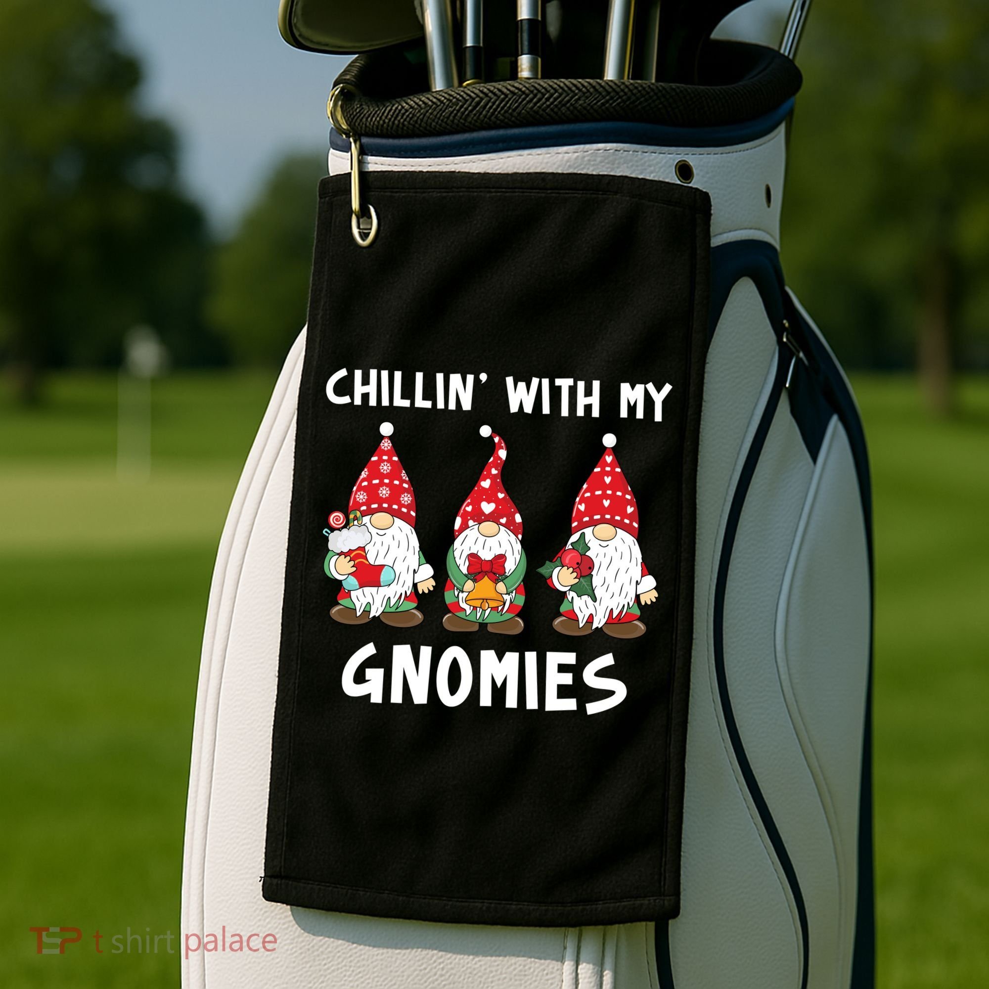 Chillin With My Gnomies Christmas Holiday Golf Towel