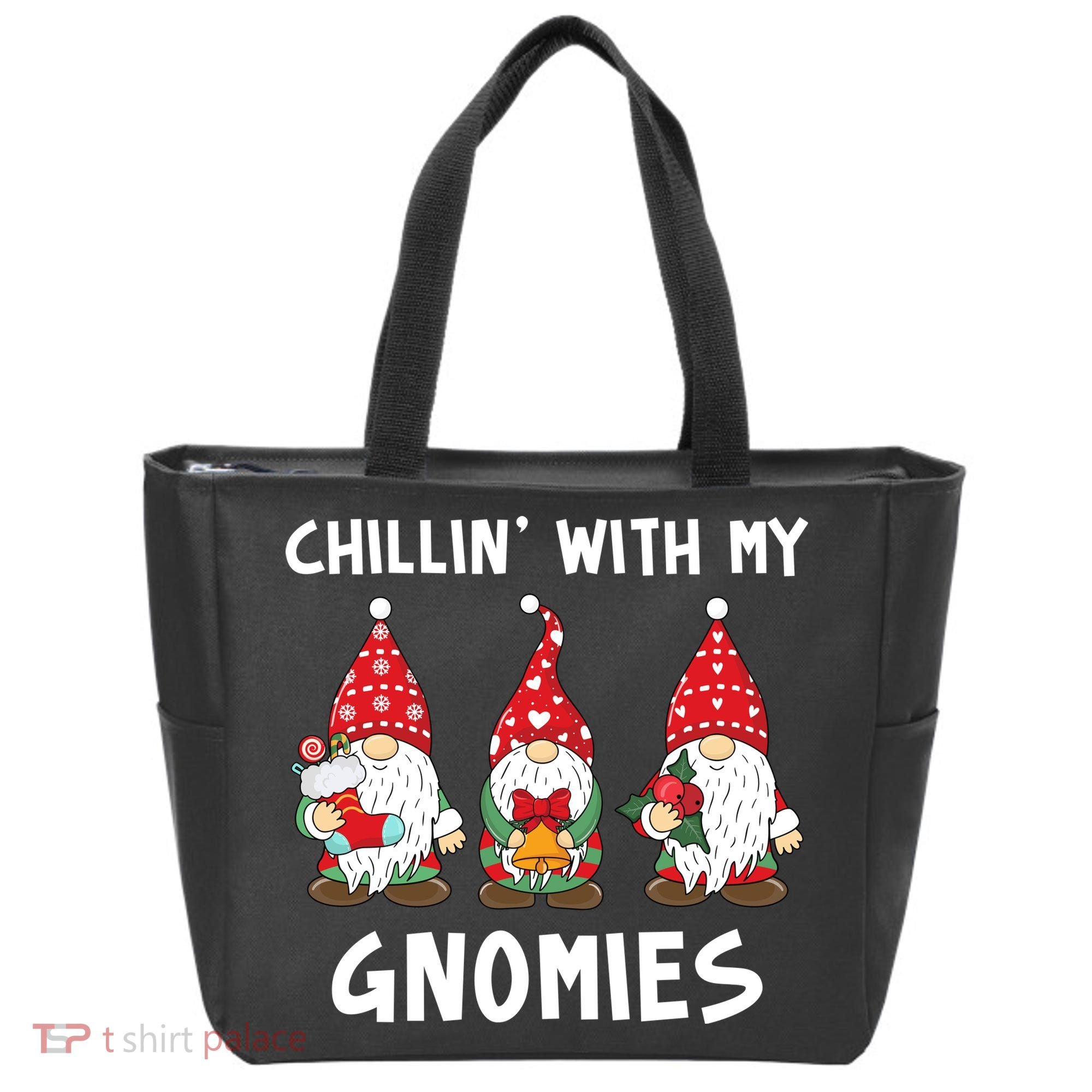 Chillin With My Gnomies Christmas Holiday Tote Bag