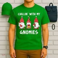 Chillin With My Gnomies Christmas Holiday T-Shirt thumb 6