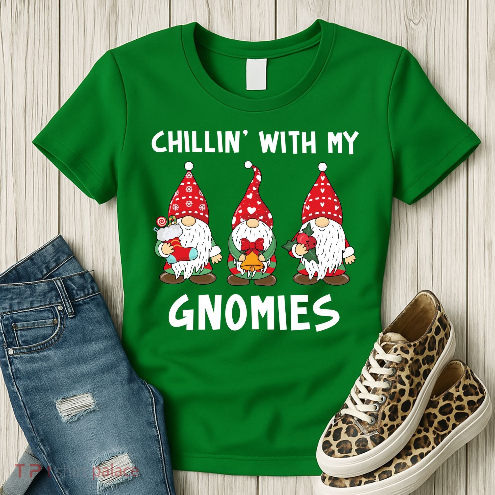 Chillin With My Gnomies Christmas Holiday Women's T-Shirt