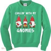 Chillin With My Gnomies Christmas Holiday Kids Sweatshirt thumb 0
