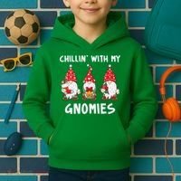 Chillin With My Gnomies Christmas Holiday Kids Hoodie thumb 2
