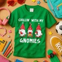 Chillin With My Gnomies Christmas Holiday Kids T-Shirt thumb 3