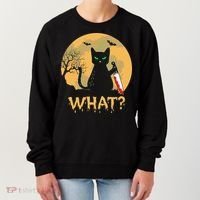 Cat What Murderous Black Cat Halloween Day Women's Sweatshirt thumb 0