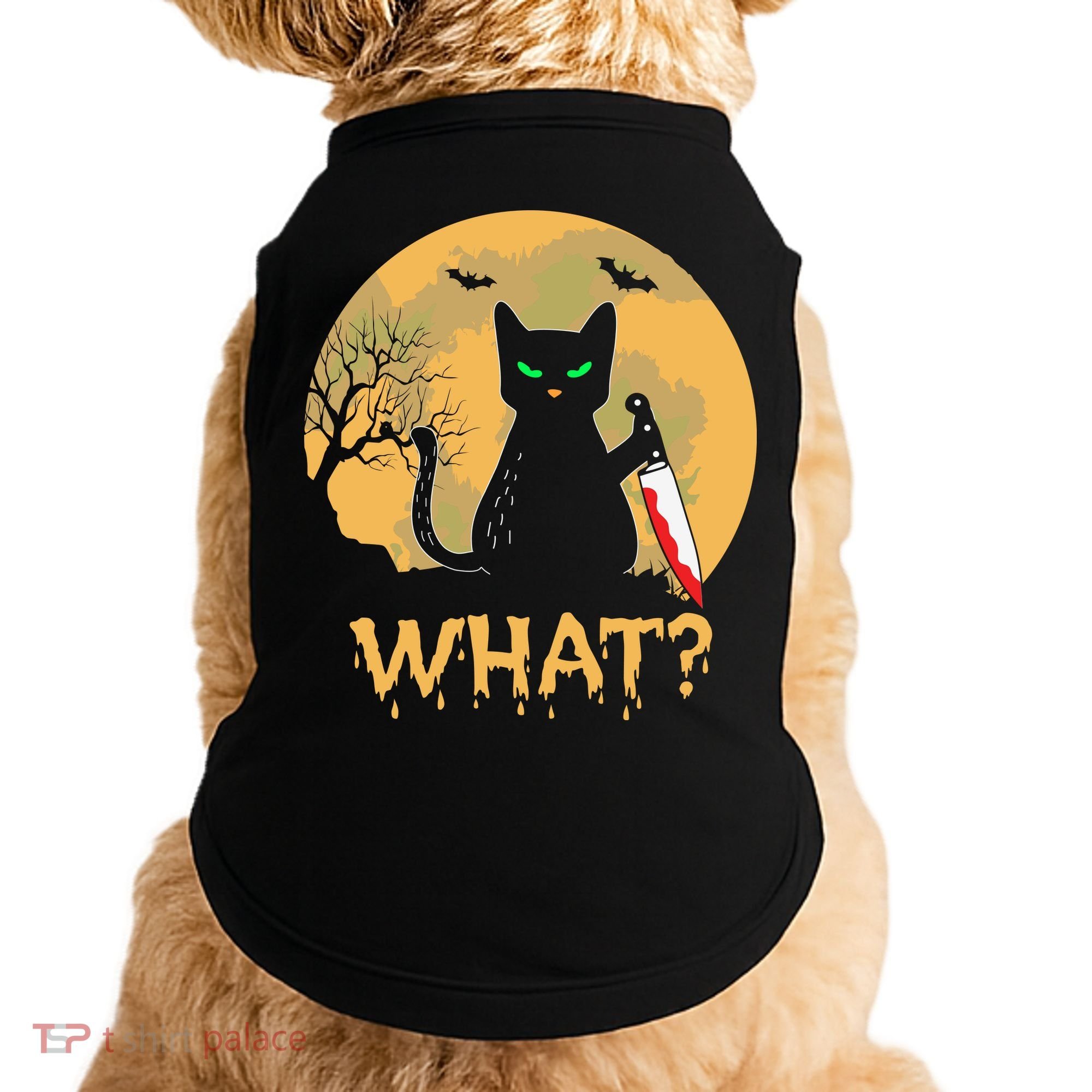 Cat What Murderous Black Cat Halloween Day Doggie Tank