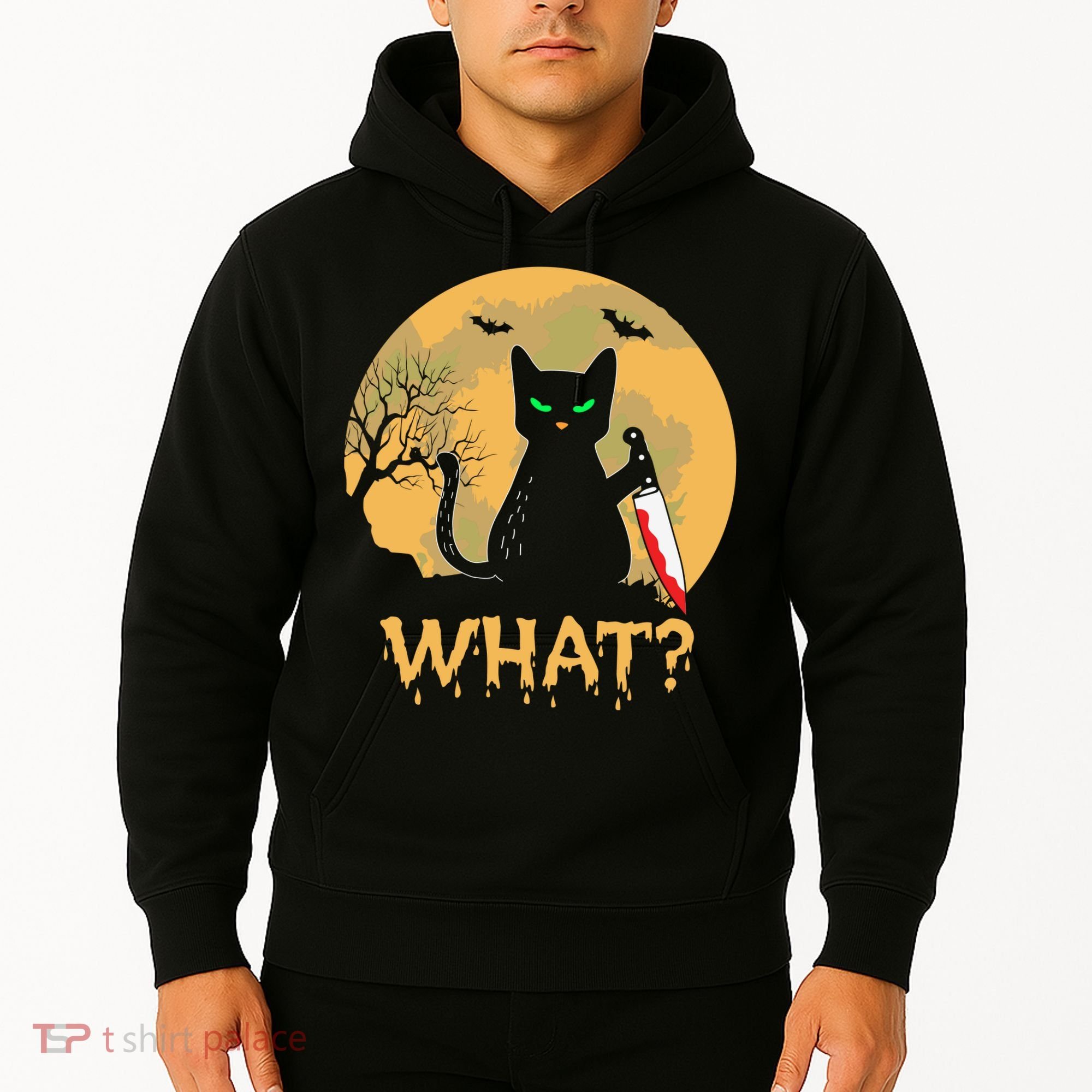 Cat What Murderous Black Cat Halloween Day Hoodie