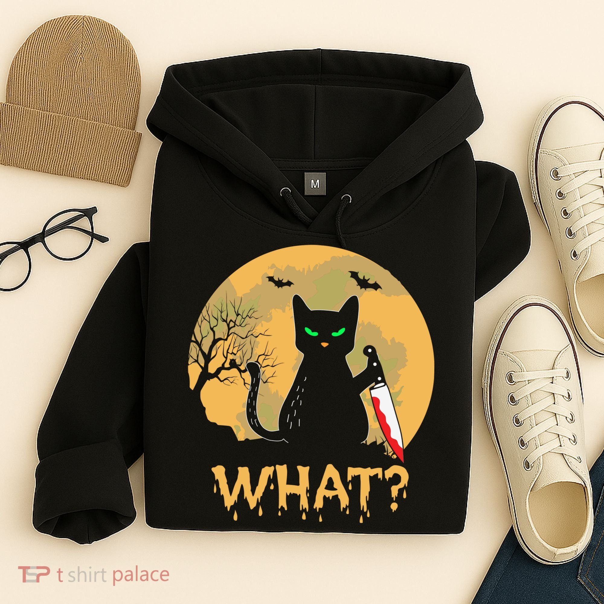 Cat What Murderous Black Cat Halloween Day Hoodie