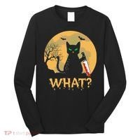 Cat What Murderous Black Cat Halloween Day Long Sleeve Shirt thumb 0