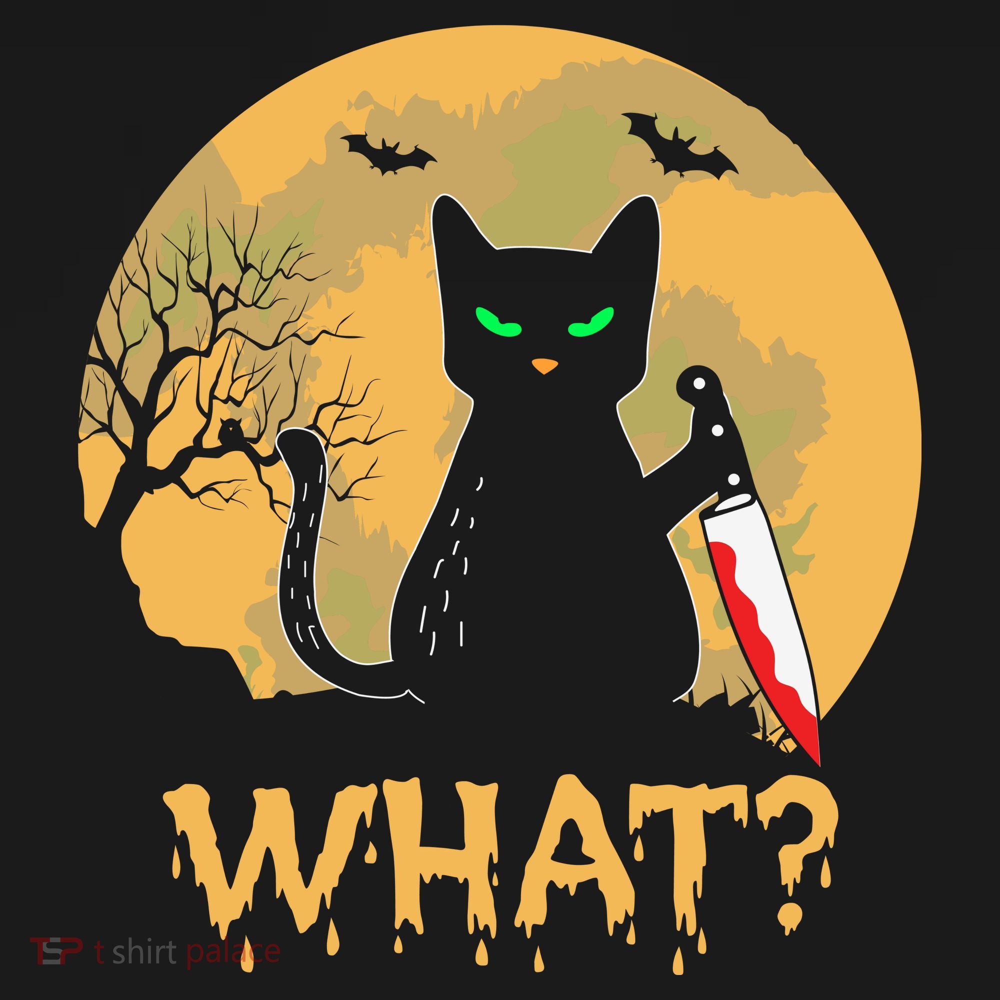 Cat What Murderous Black Cat Halloween Day Apron