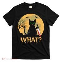 Cat What Murderous Black Cat Halloween Day T-Shirt thumb 0