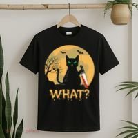 Cat What Murderous Black Cat Halloween Day T-Shirt thumb 2