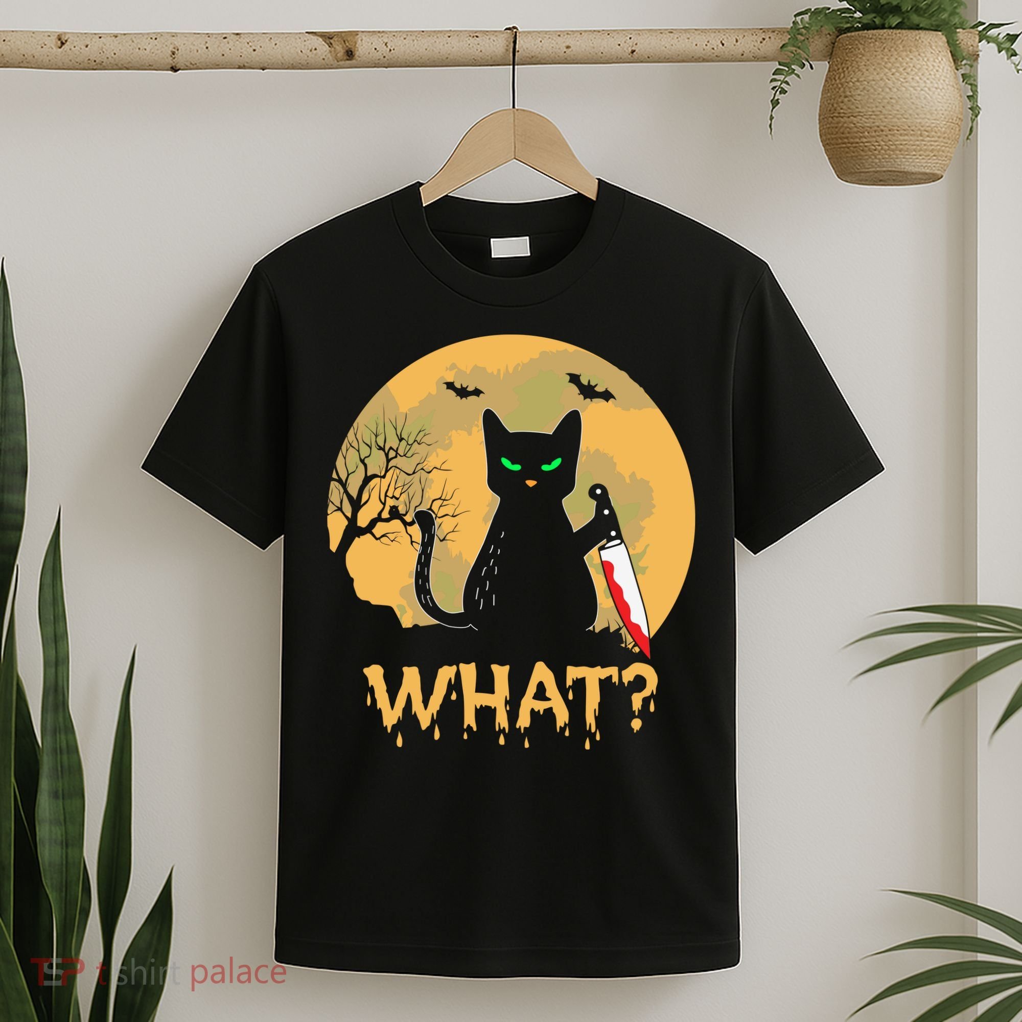 Cat What Murderous Black Cat Halloween Day T-Shirt
