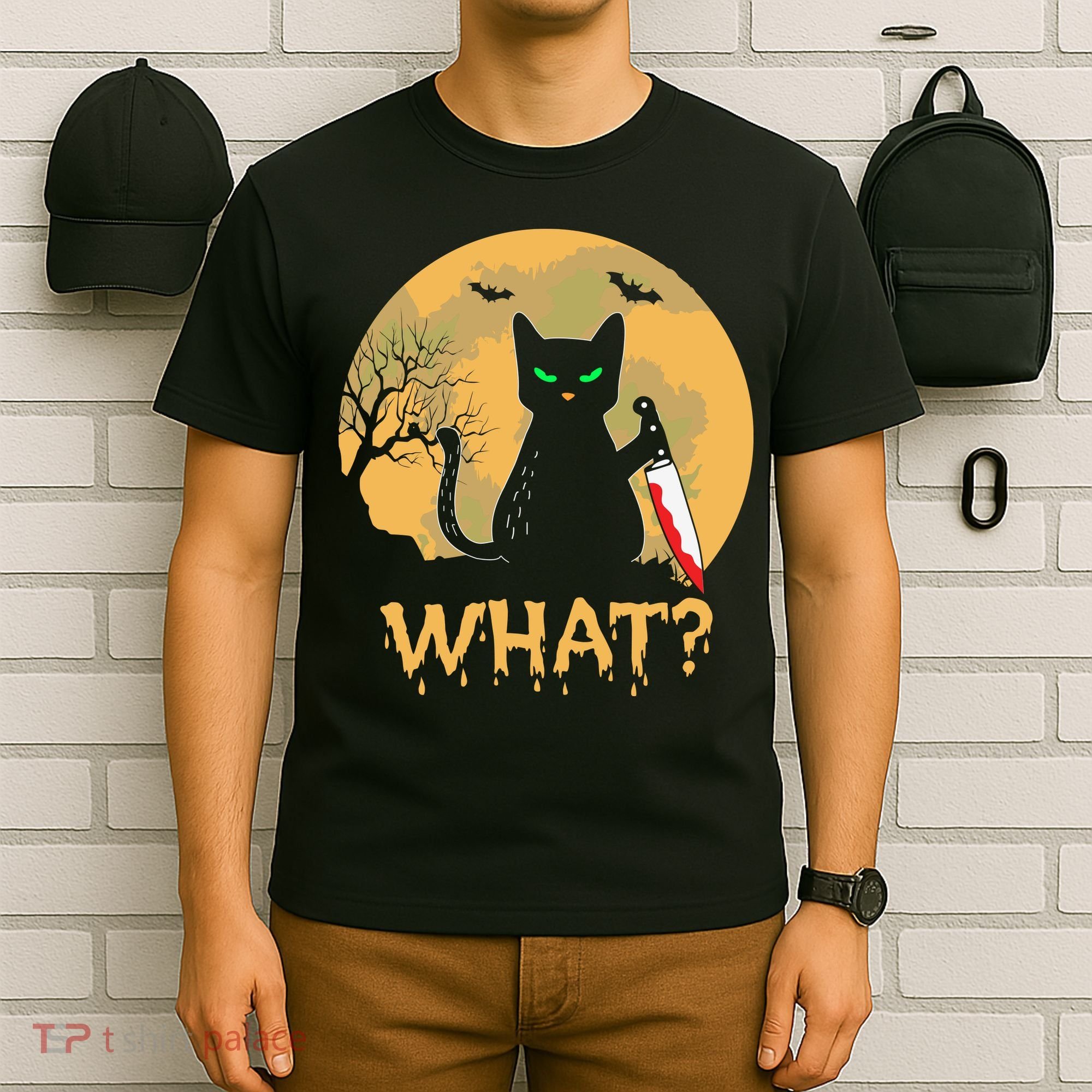 Cat What Murderous Black Cat Halloween Day T-Shirt