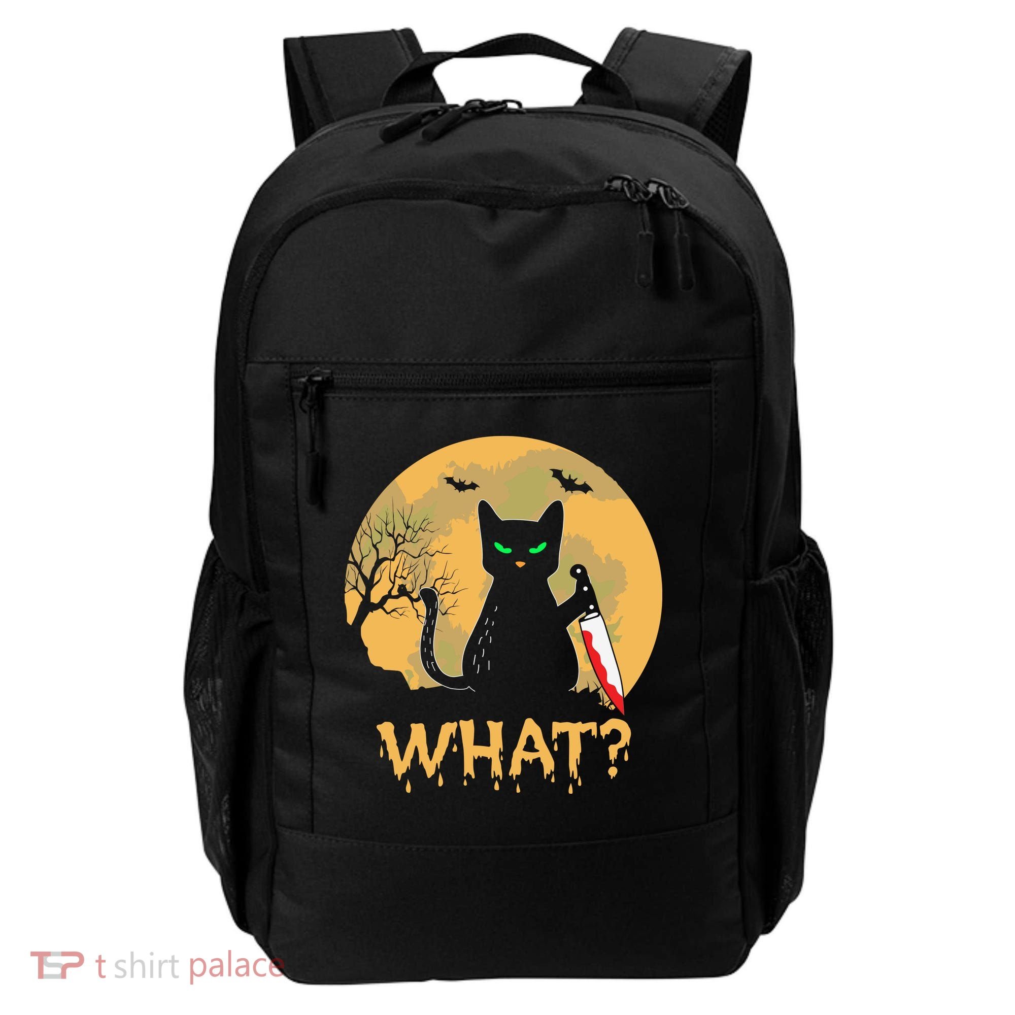 Cat What Murderous Black Cat Halloween Day Backpack