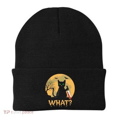 Cat What Murderous Black Cat Halloween Day Beanie