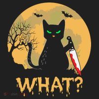 Cat What Murderous Black Cat Halloween Day Beanie thumb 2