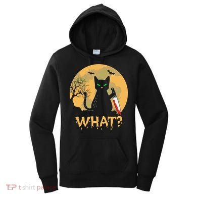 Cat What Murderous Black Cat Halloween Day Women's Hoodie