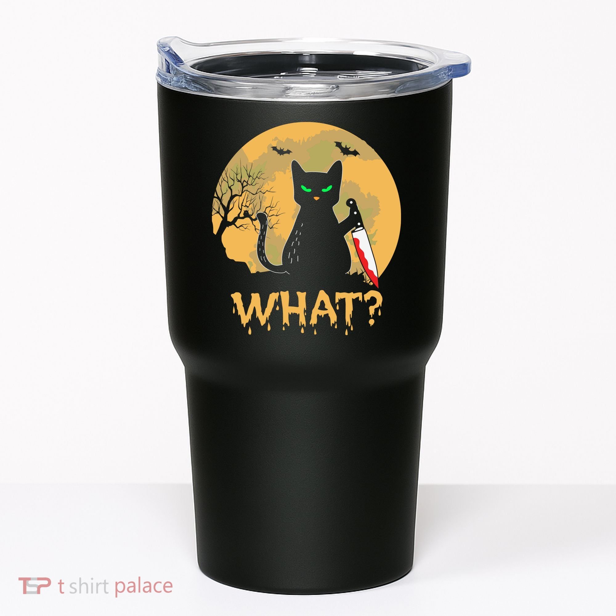 Cat What Murderous Black Cat Halloween Day Tumbler