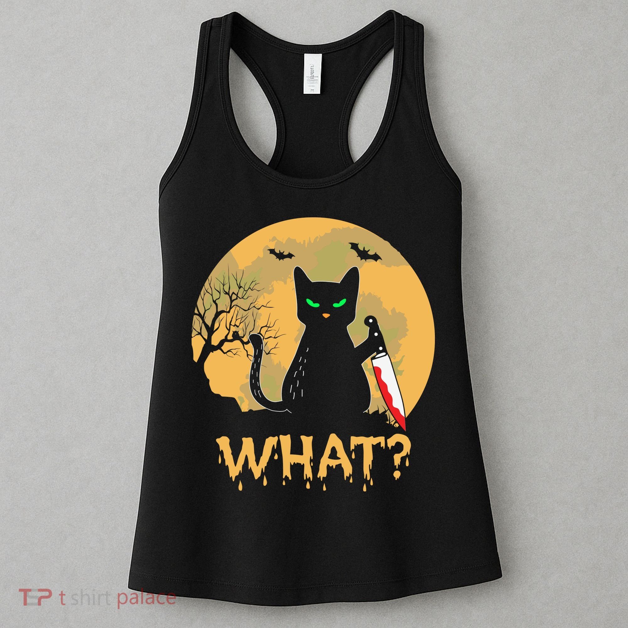 Cat What Murderous Black Cat Halloween Day Women's Tank Top