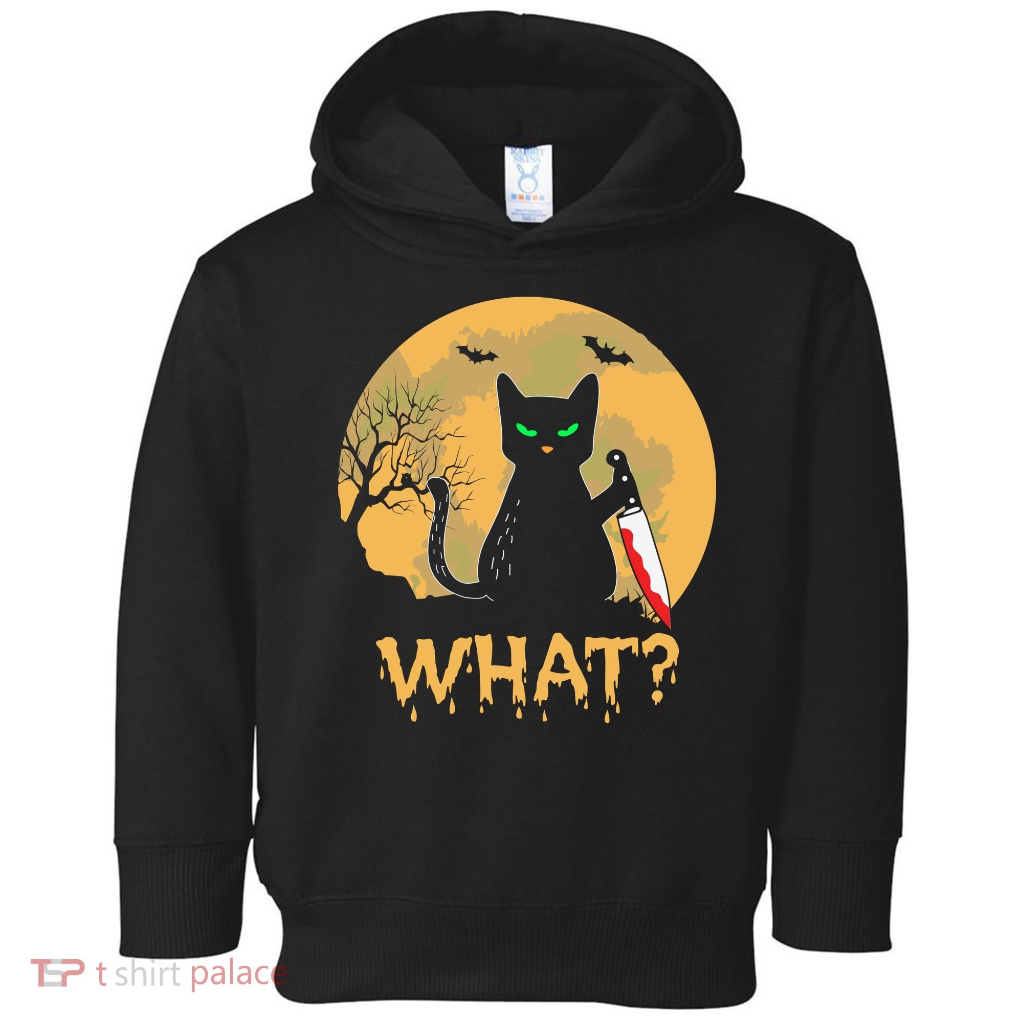 Cat What Murderous Black Cat Halloween Day Toddler Hoodie