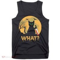 Cat What Murderous Black Cat Halloween Day Tank Top thumb 0