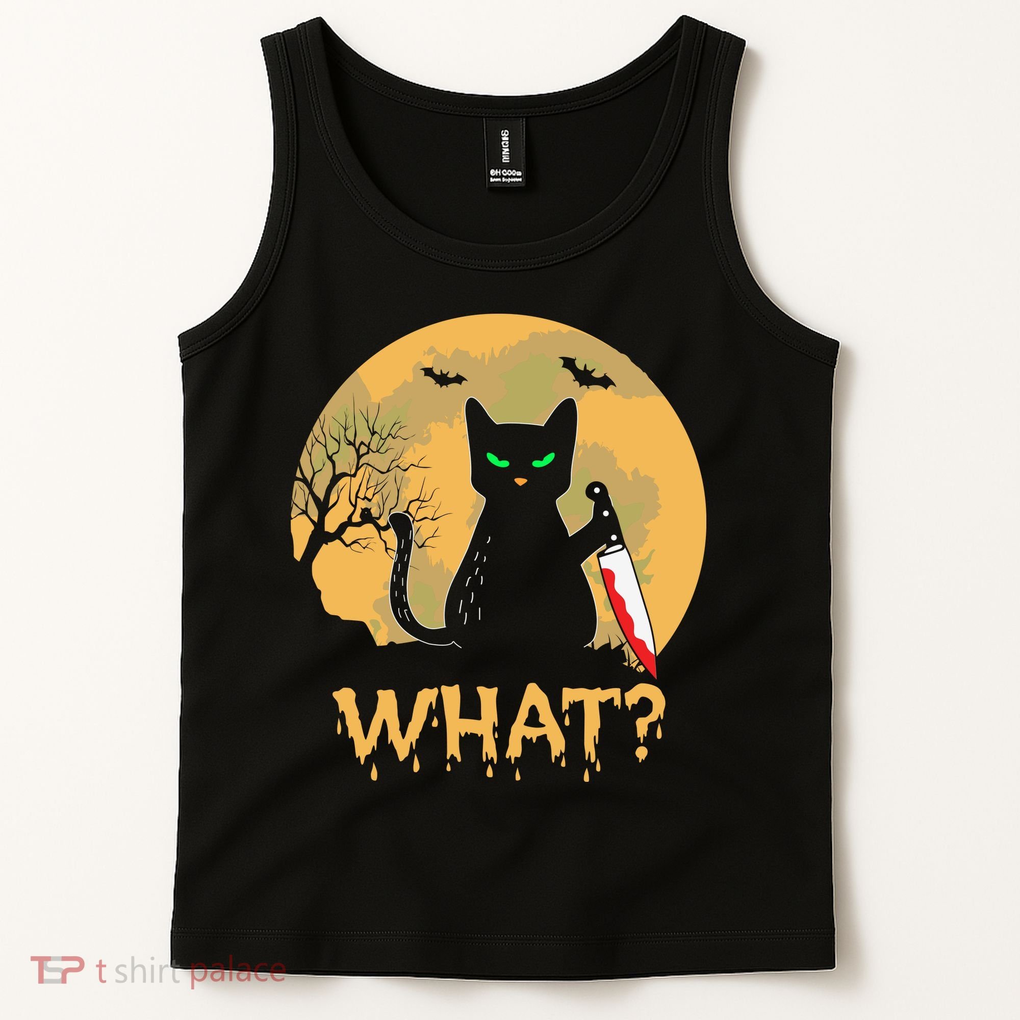 Cat What Murderous Black Cat Halloween Day Tank Top