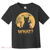 Cat What Murderous Black Cat Halloween Day Toddler T-Shirt thumb 0