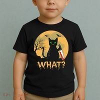 Cat What Murderous Black Cat Halloween Day Toddler T-Shirt thumb 2
