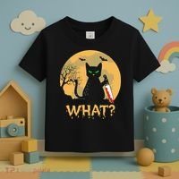 Cat What Murderous Black Cat Halloween Day Toddler T-Shirt thumb 3