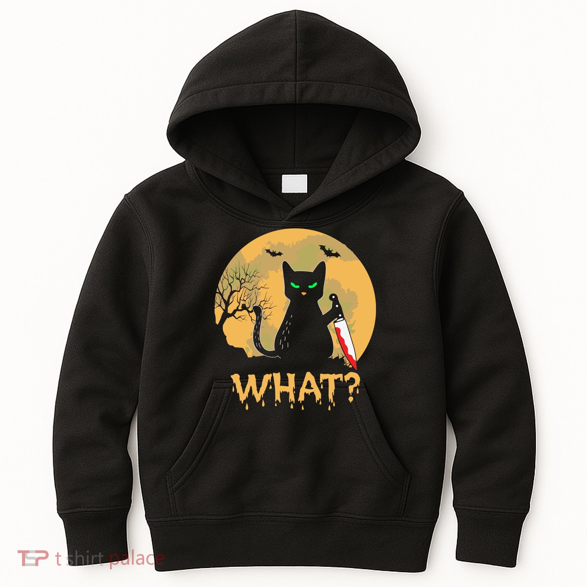 Cat What Murderous Black Cat Halloween Day Kids Hoodie