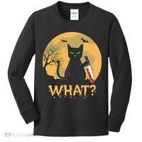 Cat What Murderous Black Cat Halloween Day Kids Long Sleeve Shirt thumb 0