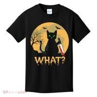 Cat What Murderous Black Cat Halloween Day Kids T-Shirt thumb 0
