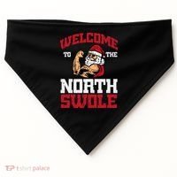 Christmas Welcome North Swole Xmas Muscle Gym USA-Made Doggie Bandana thumb 0
