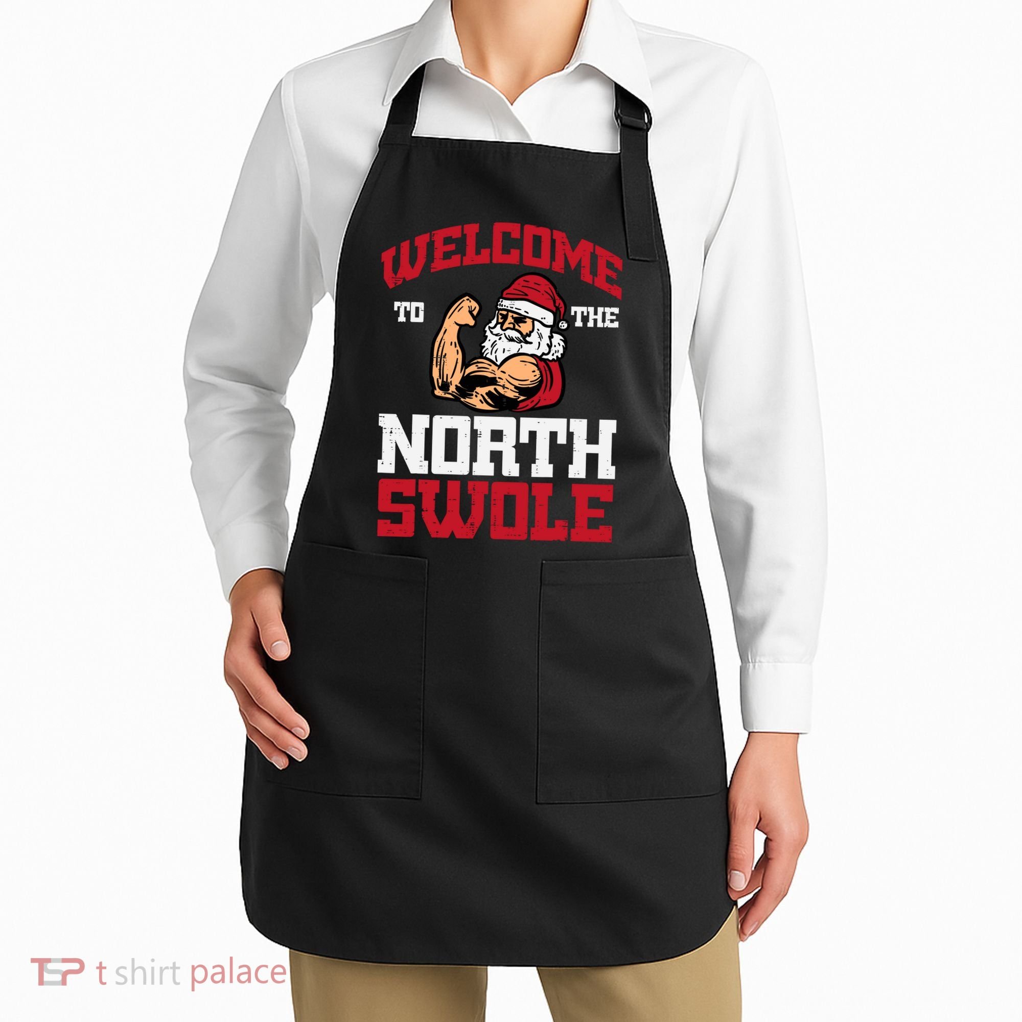 Christmas Welcome North Swole Xmas Muscle Gym Apron