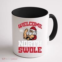 Christmas Welcome North Swole Xmas Muscle Gym Coffee Mug thumb 1