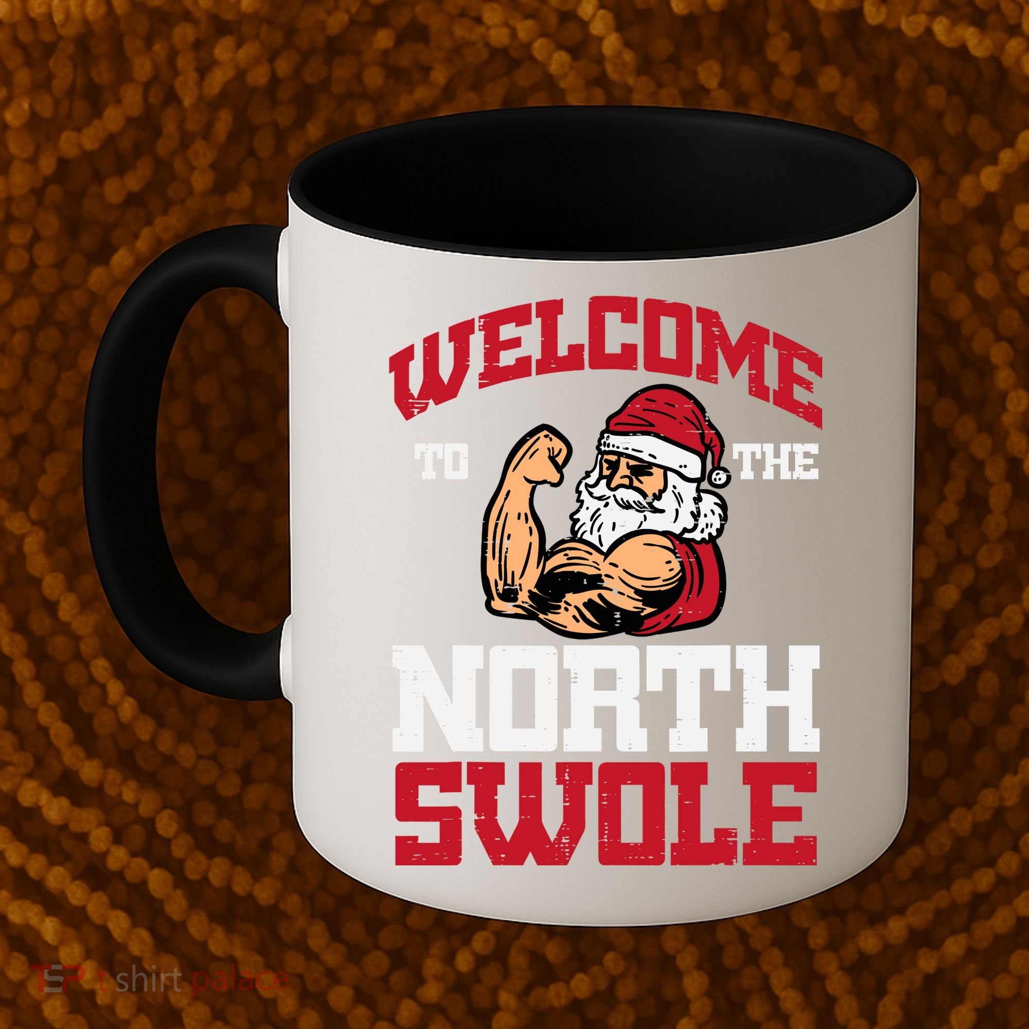 Christmas Welcome North Swole Xmas Muscle Gym Coffee Mug