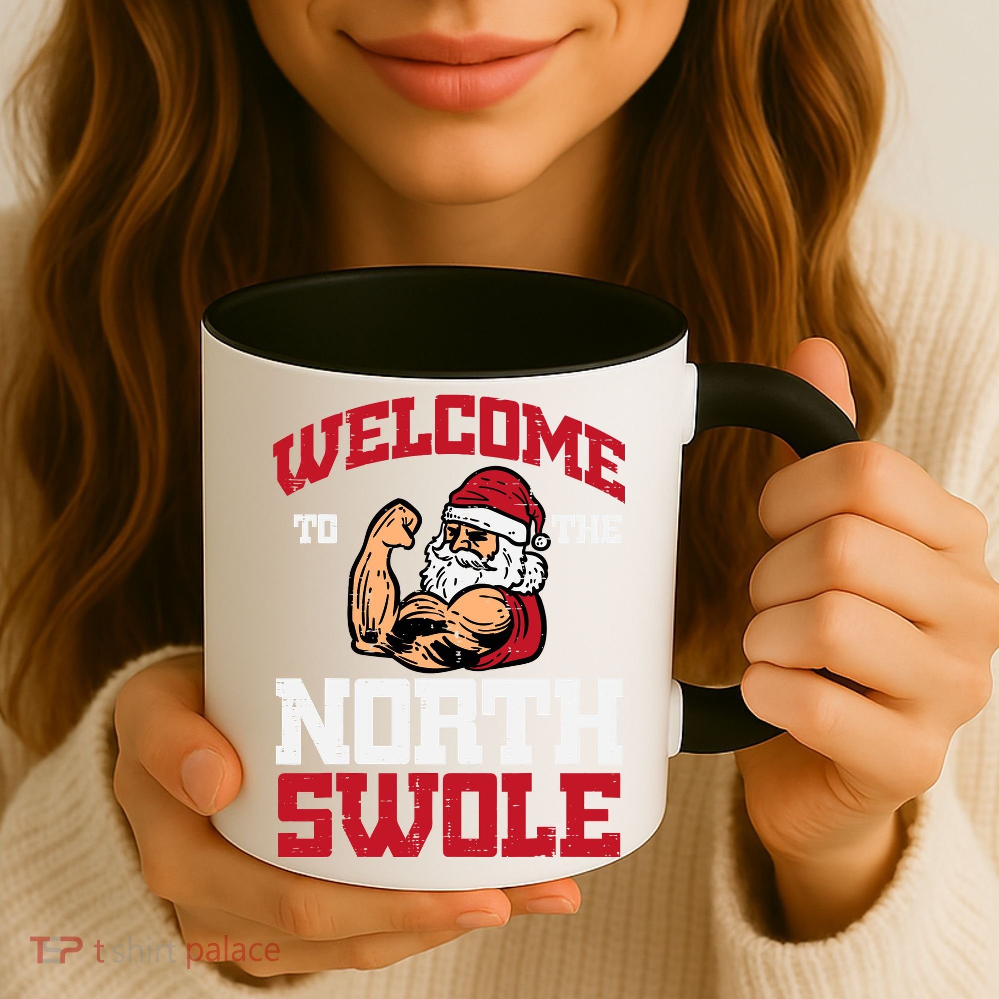 Christmas Welcome North Swole Xmas Muscle Gym Coffee Mug