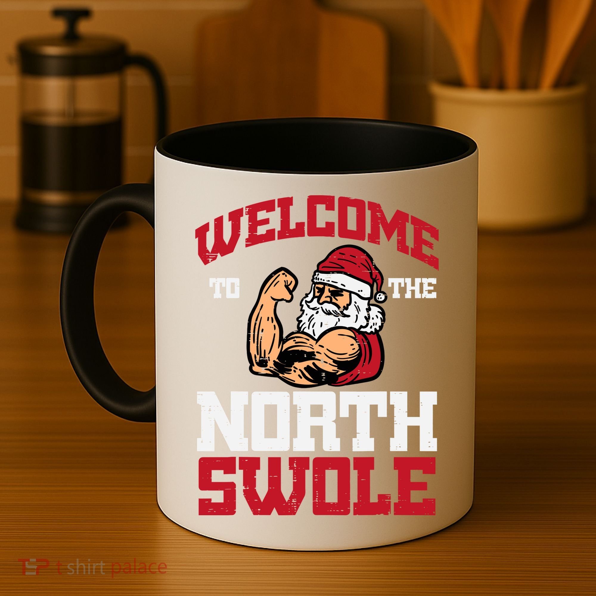 Christmas Welcome North Swole Xmas Muscle Gym Coffee Mug