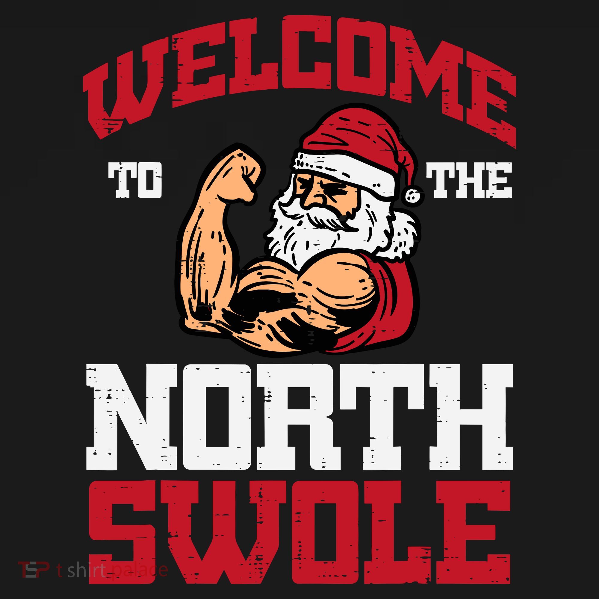 Christmas Welcome North Swole Xmas Muscle Gym Women's Hoodie