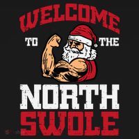 Christmas Welcome North Swole Xmas Muscle Gym Women's Tank Top thumb 5