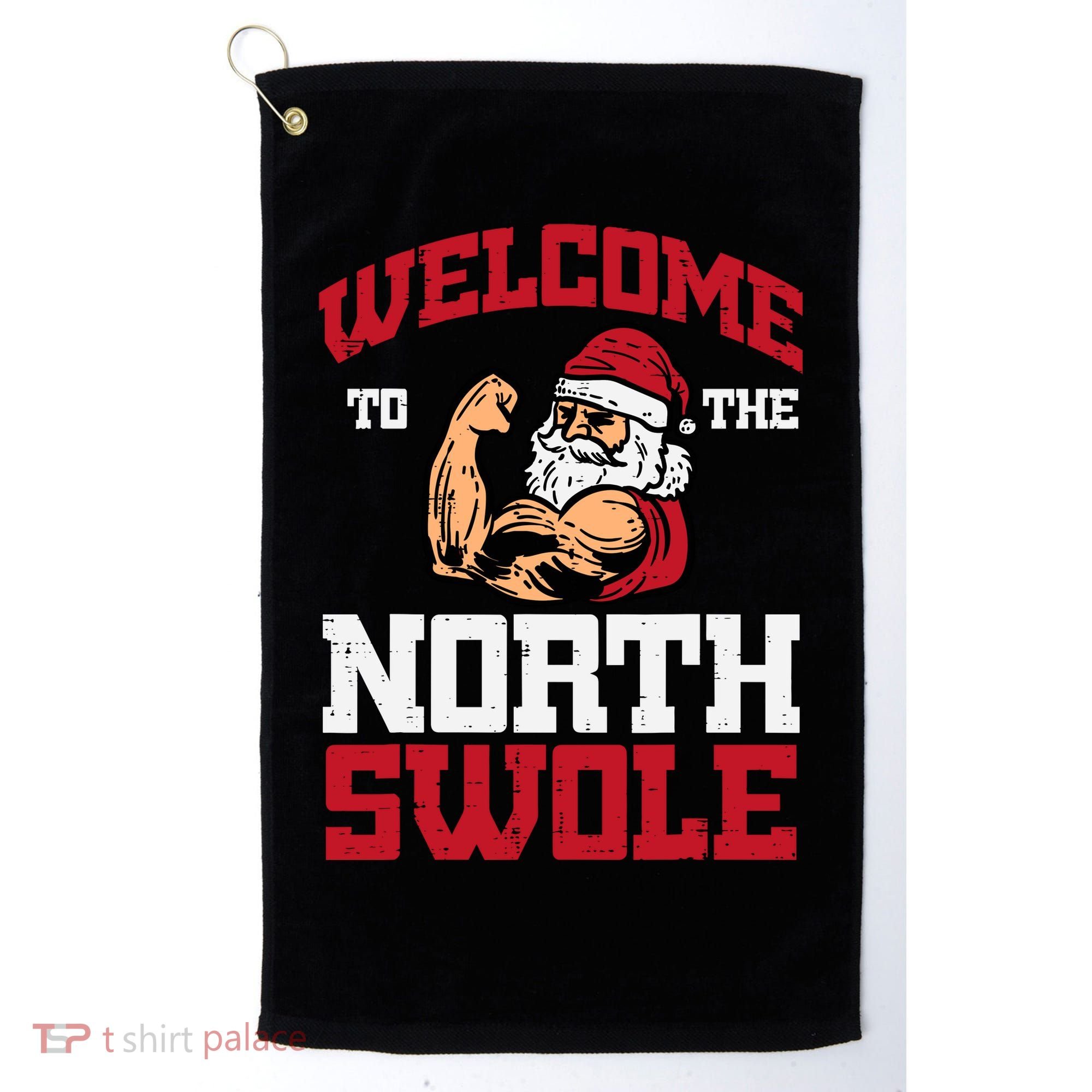 Christmas Welcome North Swole Xmas Muscle Gym Golf Towel