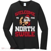 Christmas Welcome North Swole Xmas Muscle Gym Women's Long Sleeve Shirt thumb 0
