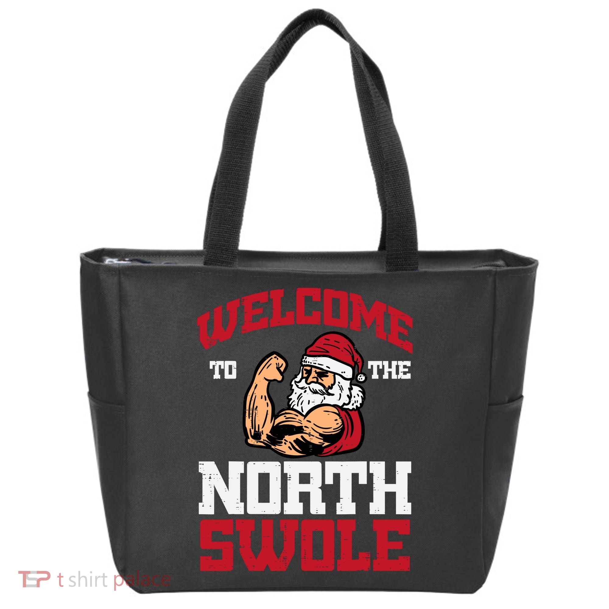Christmas Welcome North Swole Xmas Muscle Gym Tote Bag
