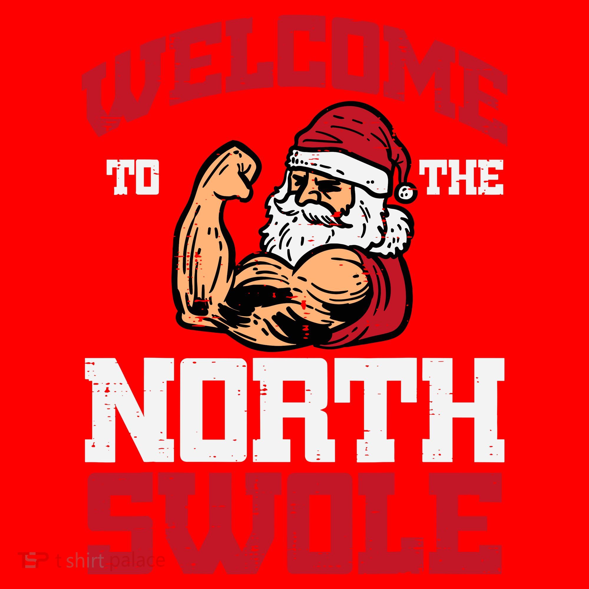 Christmas Welcome North Swole Xmas Muscle Gym Santa Hat