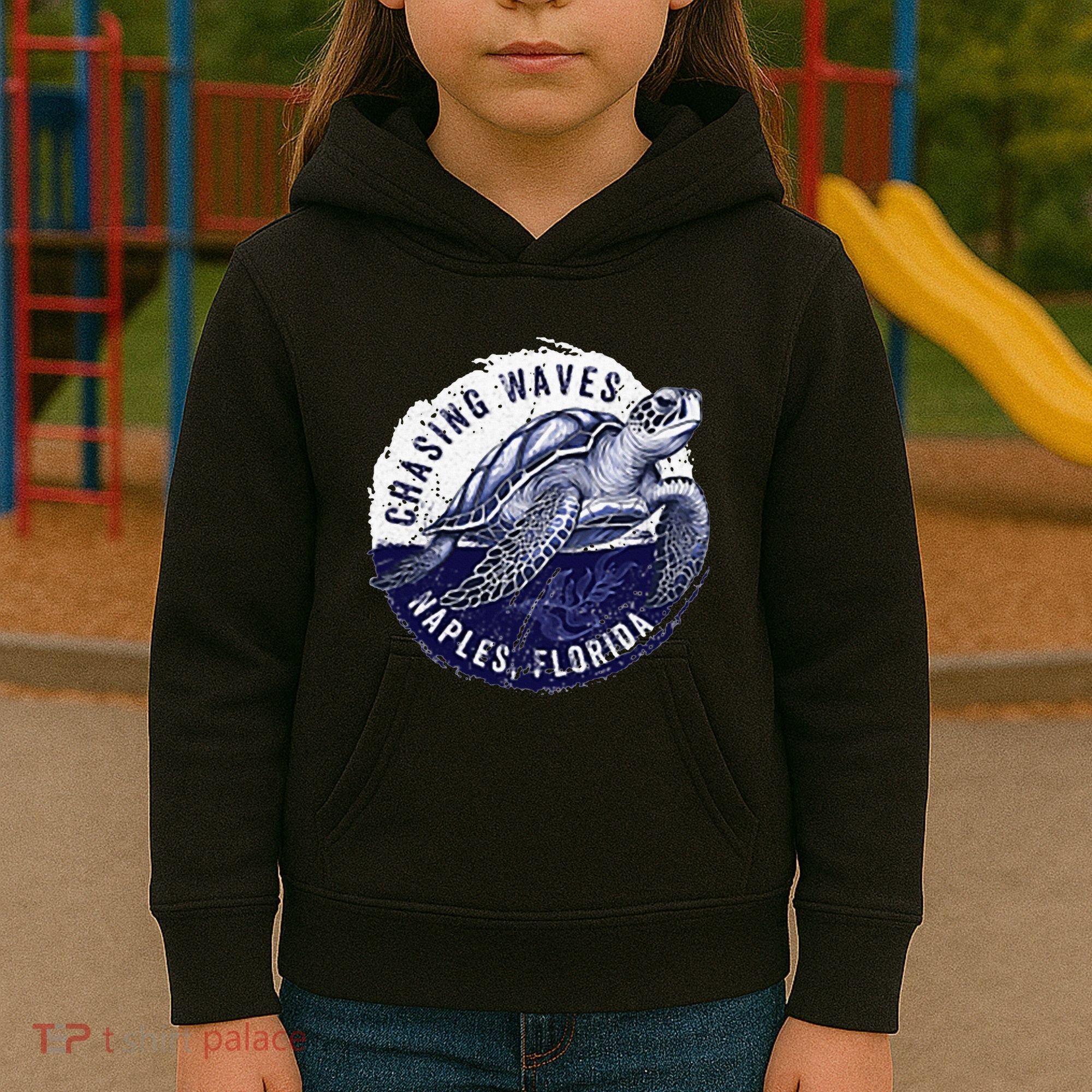 Chasing Waves Naples Florida Kids Hoodie