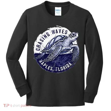 Chasing Waves Naples Florida Kids Long Sleeve Shirt