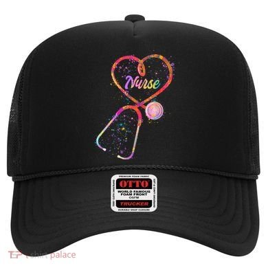Cute Watercolor Nurse Heart Stethoscope Hat