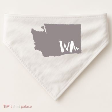 Cute Washington Outline Gift From Wa USA-Made Doggie Bandana
