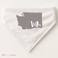 Cute Washington Outline Gift From Wa USA-Made Doggie Bandana thumb 0